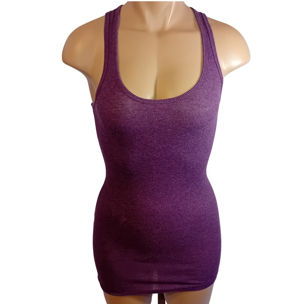 Vintage Y2K Costa Blanca Purple Ribbed Racerback Tank Top Casual Layer S READ